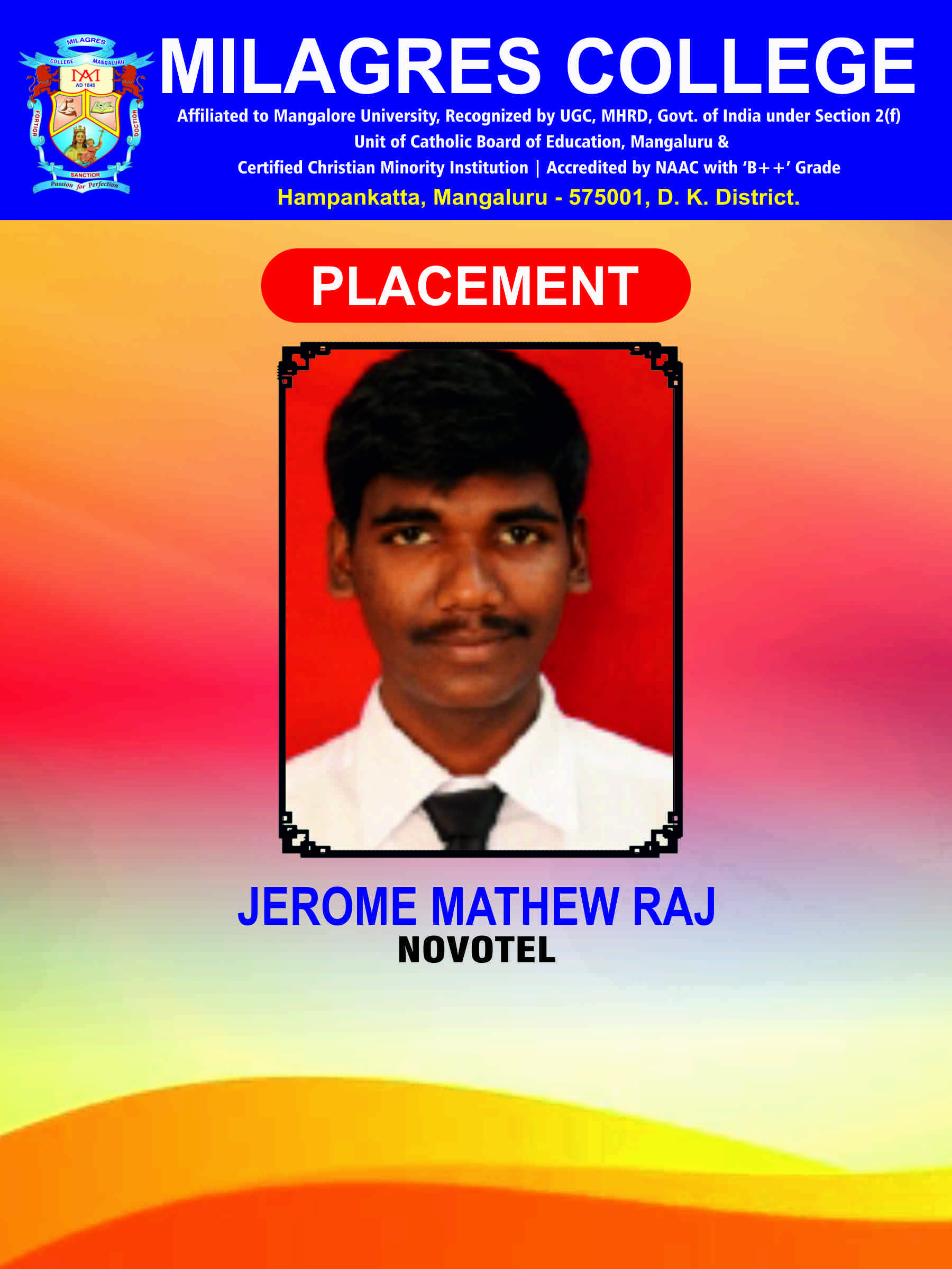 Successfully placed student